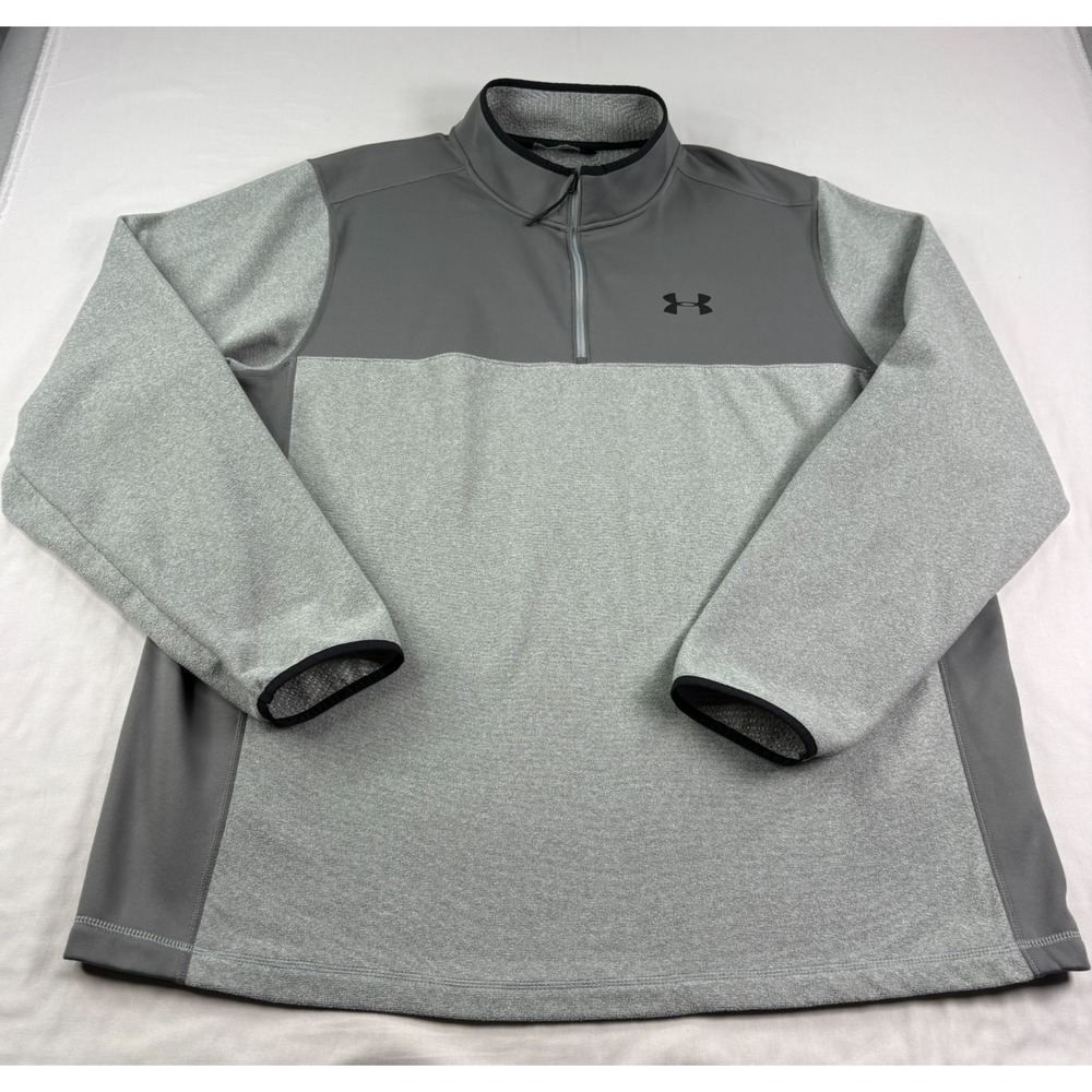 Under Armour Sweatshirt‎ Mens 4XL Gray 1/4 Zip Pullover Cold Gear Fleece